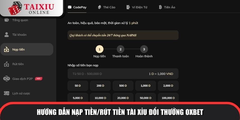 Nạp rút tiền nhanh chóng mỗi ngày