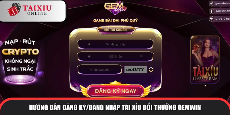 huong dan dang ky dang nhap GEMWIN 523 Đăng ký ngay tài khoản hội viên cổng game